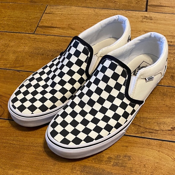 Vans Black and White Checkerboard Slip-On shoes loafers - Picture 1 of 5